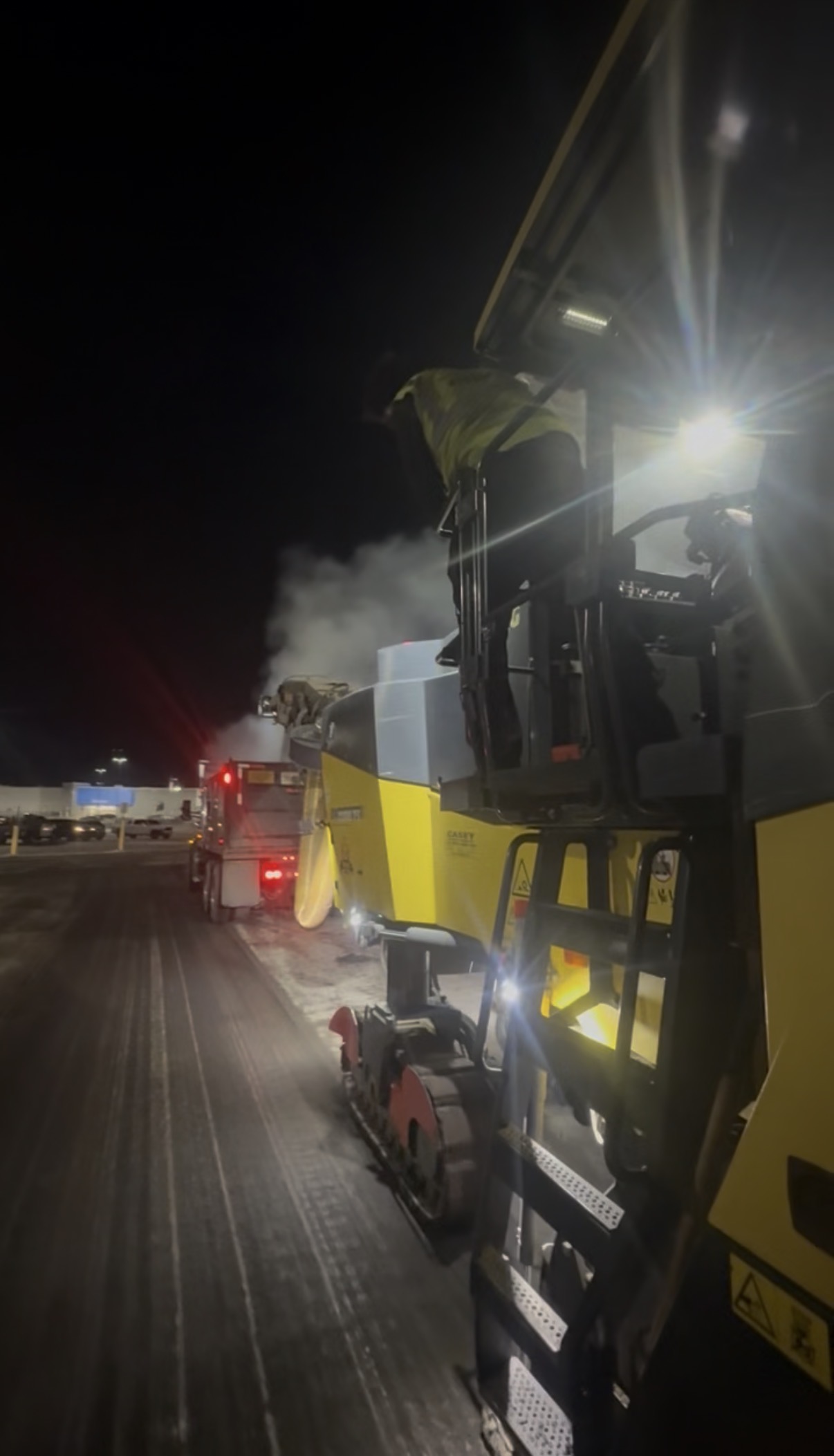 Completed asphalt milling work